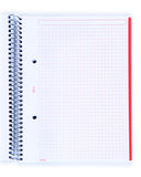 Miquelrius Fresh Spiral Bound Poly Notebook, DCK Navy (6 x 8, 4-Subject, Graph Paper) 140 SHEETS