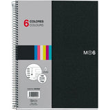 Miquelrius 8.5 x11 Wirebound Notebook, 6-Subject, College Ruled