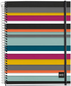 Miquelrius Medium 4 Subject Spiral Notebook, Oslo Stripes, 90 G/M2 120 Sheets, College Ruled ( A5 6" x 8" )