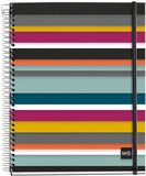 Miquelrius Medium 4 Subject Spiral Notebook, Oslo Stripes, 90 G/M2 120 Sheets, College Ruled ( A5 6" x 8" )