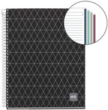 Miquelrius Premium A5 Medium Wirebound Notebook, 4-Subject, College Ruled Paper, Diamond (6 x 8)