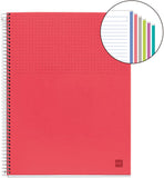 Miquelrius Nordic Colors Large Poly Notebook,  6-Subject, 120 College Ruled Sheets/240 Pages