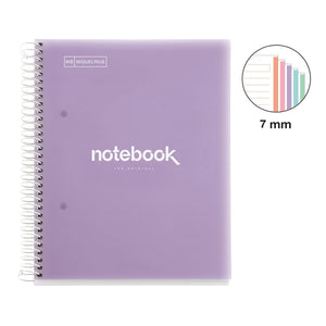 Miquelrius Emotions Medium Poly Notebook,  5-Subject, 120 College Ruled Sheets/240 Pages 90GRM
