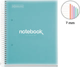 Miquelrius Emotions Medium Poly Notebook,  5-Subject, 120 College Ruled Sheets/240 Pages 90GRM