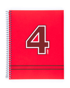Miquelrius Fresh Spiral Bound Poly Notebook, DCK Red (6 x 8, 4-Subject, Graph Paper) 140 SHEETS