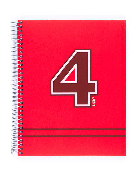 Miquelrius Fresh Spiral Bound Poly Notebook, DCK Red (6 x 8, 4-Subject, Graph Paper) 140 SHEETS