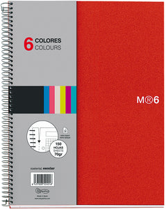 Miquelrius 6 X 8 A5 Wirebound Notebook, 6-Subject, Graph Paper