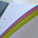 Miquelrius A5 Medium Recycled Wirebound Notebook, 4-Subject College Ruled,  Black (6 x 8)