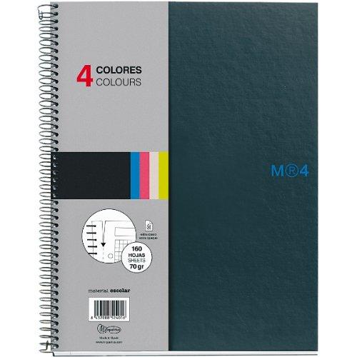 Miquelrius A4 8.25 X 11.75 Graphite Wirebound Notebook, 4-subject, College Ruled