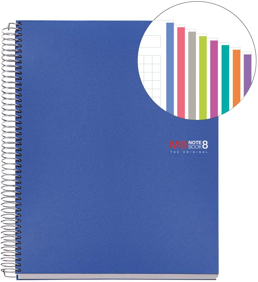 Miquelrius - 5-pack notitieboeken A4, 80 vellen, 90 g/m², geruit 5 x 5 mm, 1 gekleurde strip, microgeperforeerde spiraalbinding, extra stevige omslag, 4 gaten, intense kleuren Miquelrius - 5-pack notitieboeken A4, 80 vellen, 90 g/m², geruit 5 x 5 mm, 1 gekleurde strip, microgeperforeerde spiraalbinding, extra stevige omslag, 4 gaten, intense kleuren