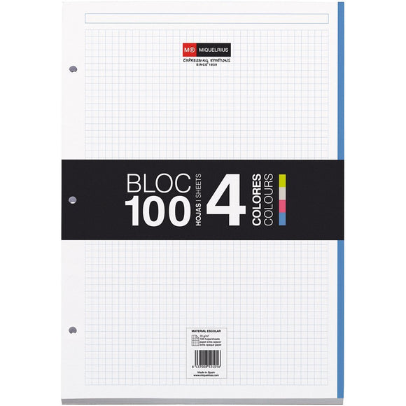 Miquelrius Notebook Filler Paper, 8.25 X 11.2, 4-subject Grid/graph Pages, (100 Sheets/200 Pages)