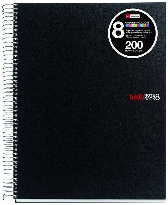 Miquelrius A5 8-Subject Spiral Notebook, Graph Pages, Medium (6