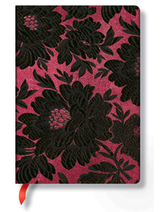 Paperblanks Writing Journal, Chic & Satin, Black Dahlia Midi 5" x 7", 176 lined pages