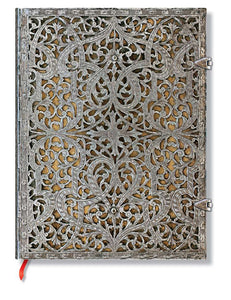 Paperblanks Writing Journal, Silver Filigree, Natural Ultra 7" x 9", 240 lined pages